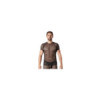 T-shirt noir sexy filet irrégulier fétichiste 
